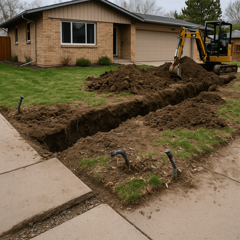 traditional excavation beyond the pipework